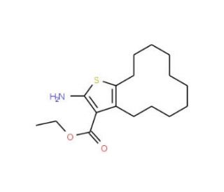 Ethyl 2-amino-4,5,6,7,8,9,10,11,12,13-decahydrocyclododeca[b]thiophene-3-carboxylate - chemical structure image