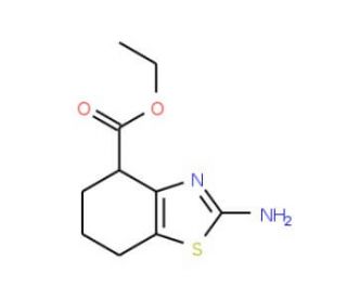 Ethyl 2-amino-4,5,6,7-tetrahydrobenzothiazole-4-carboxylate (CAS 76263-11-1) - chemical structure image