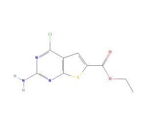 Ethyl 2-amino-4-chlorothieno[2,3-d]pyrimidine-6-carboxylate (CAS 847560-46-7) - chemical structure image