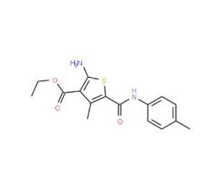 Ethyl 2-amino-4-methyl-5-{[(4-methylphenyl)amino]-carbonyl}thiophene-3-carboxylate - chemical structure image
