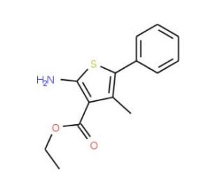 ethyl 2-amino-4-methyl-5-phenylthiophene-3-carboxylate (CAS 4815-38-7) - chemical structure image