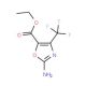 Ethyl 2-amino-4-(trifluoromethyl)-1,3-oxazole-5-carboxylate (CAS 135026-17-4) - chemical structure image