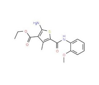 Ethyl 2-amino-5-{[(2-methoxyphenyl)amino]-carbonyl}-4-methylthiophene-3-carboxylate - chemical structure image