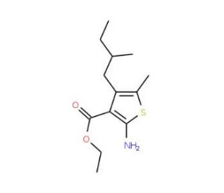 ethyl 2-amino-5-methyl-4-(2-methylbutyl)thiophene-3-carboxylate - chemical structure image