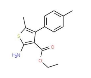 ethyl 2-amino-5-methyl-4-(4-methylphenyl)thiophene-3-carboxylate - chemical structure image