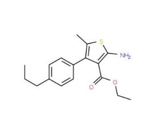 Ethyl 2-amino-5-methyl-4-(4-propylphenyl)-thiophene-3-carboxylate - chemical structure image