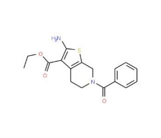 Ethyl 2-amino-6-benzoyl-4,5,6,7-tetrahydrothieno-[2,3-c]pyridine-3-carboxylate (CAS 243967-93-3) - chemical structure image