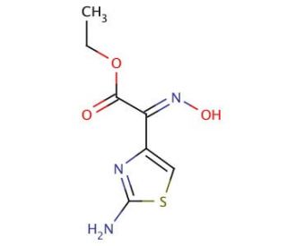 Ethyl 2-amino-&alpha;-(hydroxyimino)-4-thiazoleacetate, predominantly syn (CAS 64485-82-1) - chemical structure image