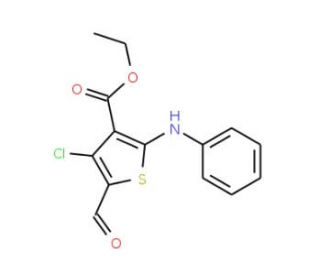 Ethyl 2-anilino-4-chloro-5-formyl-3-thiophenecarboxylate (CAS 78267-24-0) - chemical structure image