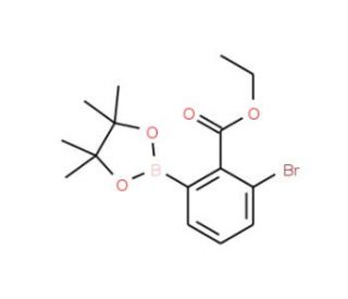 Ethyl 2-bromobenzoate-6-boronic acid pinacol ester (CAS 1025708-01-3) - chemical structure image