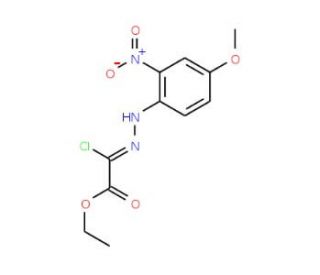 Ethyl 2-chloro-2-[2-(4-methoxy-2-nitrophenyl)hydrazono]acetate (CAS 119750-09-3) - chemical structure image