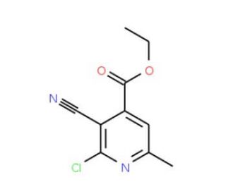 Ethyl 2-chloro-3-cyano-6-methylisonicotinate (CAS 40108-12-1) - chemical structure image