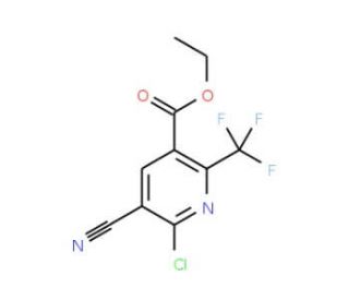 Ethyl 2-chloro-3-cyano-6-(trifluoromethyl)pyridine-5-carboxylate (CAS 175277-73-3) - chemical structure image