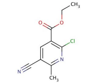 Ethyl 2-chloro-5-cyano-6-methylnicotinate (CAS 75894-43-8) - chemical structure image