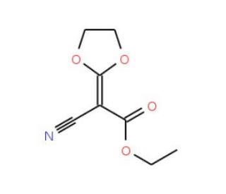 Ethyl 2-cyano-2-(1,3-dioxolan-2-yliden)acetate (CAS 121020-70-0) - chemical structure image