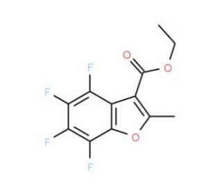 Ethyl 2-methyl-4,5,6,7-tetrafluorobenzofuran-3-carboxylate (CAS 3265-71-2) - chemical structure image