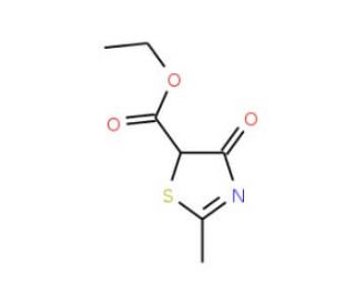 ethyl 2-methyl-4-oxo-4,5-dihydro-1,3-thiazole-5-carboxylate (CAS 89776-82-9) - chemical structure image
