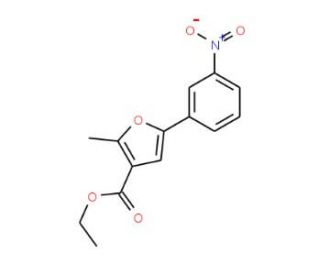 ethyl 2-methyl-5-(3-nitrophenyl)-3-furoate (CAS 175276-71-8) - chemical structure image