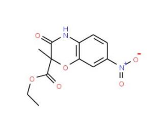 Ethyl 2-methyl-7-nitro-3-oxo-3,4-dihydro-2H-1,4-benzoxazine-2-carboxylate (CAS 154365-36-3) - chemical structure image