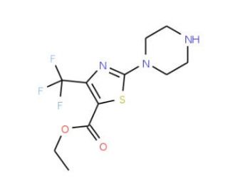 Ethyl 2-piperazino-4-(trifluoromethyl)-1,3-thiazole-5-carboxylate - chemical structure image
