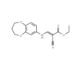 ethyl (2Z)-2-cyano-3-(3,4-dihydro-2H-1,5-benzodioxepin-7-ylamino)prop-2-enoate - chemical structure image