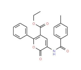 Ethyl 3-[(4-methylbenzoyl)amino]-2-oxo-6-phenyl-2H-pyran-5-carboxylate - chemical structure image