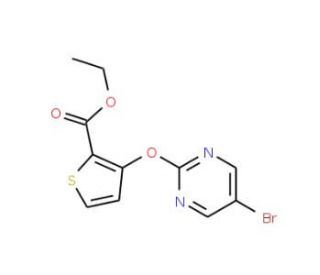 Ethyl 3-[(5-bromo-2-pyrimidinyl)oxy]-2-thiophenecarboxylate - chemical structure image