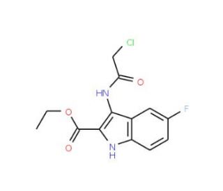 Ethyl 3-[(chloroacetyl)amino]-5-fluoro-1H-indole-2-carboxylate - chemical structure image