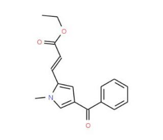 Ethyl 3-(4-benzoyl-1-methyl-1H-pyrrol-2-yl)-acrylate (CAS 128843-39-0) - chemical structure image