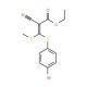 Ethyl 3-(4-bromophenylthio)-2-cyano-3-(methylthio)acrylate (CAS 214330-98-0) - chemical structure image