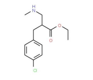 Ethyl 3-(4-Chloro-phenyl)-2-methylaminomethyl-propionate (CAS 886364-67-6) - chemical structure image
