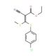 Ethyl 3-(4-chlorophenylthio)-2-cyano-3-(methylthio)acrylate (CAS 214330-97-9) - chemical structure image