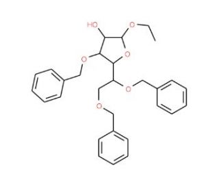 Ethyl 3,5,6-tri-O-benzyl-D-glucofuranoside (CAS 10310-32-4) - chemical structure image