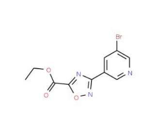 Ethyl 3-(5-bromopyridin-3-yl)-1,2,4-oxadiazole-5-carboxylate (CAS 850375-34-7) - chemical structure image