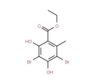 Ethyl 3,5-dibromo-2,4-dihydroxy-6-methylbenzoate (CAS 21855-46-9) - chemical structure image