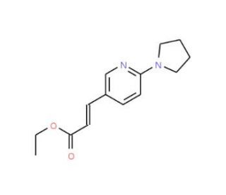 Ethyl 3-[6-(1-pyrrolidinyl)-3-pyridyl]acrylate (CAS 897399-75-6) - chemical structure image