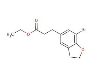 Ethyl 3-(7-Bromo-2,3-dihydro-1-benzofuran-5-yl)propanoate (CAS 196597-67-8) - chemical structure image