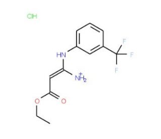 Ethyl 3-amino-3-[3-(trifluoromethyl)anilino]prop-2-en-1-oate hydrochloride - chemical structure image