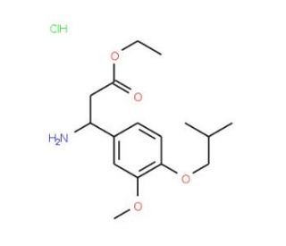 Ethyl 3-amino-3-(4-isobutoxy-3-methoxyphenyl)-propanoate hydrochloride - chemical structure image
