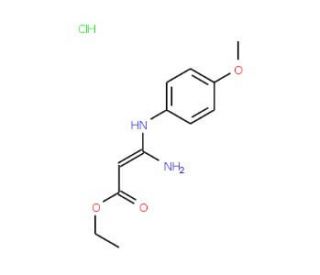Ethyl 3-amino-3-(4-methoxyanilino)acrylatehydrochloride - chemical structure image
