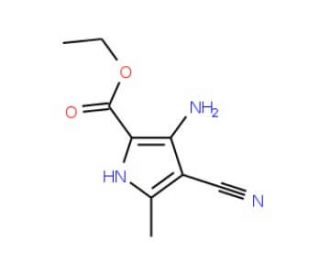 Ethyl 3-amino-4-cyano-5-methyl-1H-pyrrole-2-carboxylate (CAS 74455-30-4) - chemical structure image