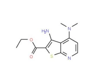 Ethyl 3-amino-4-(dimethylamino)thieno-[2,3-b]pyridine-2-carboxylate (CAS 147992-86-7) - chemical structure image