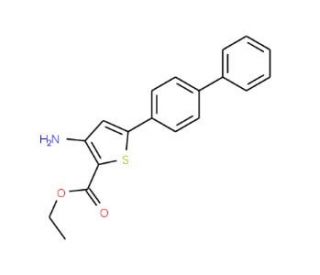 ethyl 3-amino-5-(1,1&prime;-biphenyl-4-yl)thiophene-2-carboxylate (CAS 91076-98-1) - chemical structure image