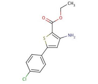 Ethyl 3-amino-5-(4-chlorophenyl)thiophene-2-carboxylate (CAS 91076-94-7) - chemical structure image