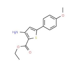 ethyl 3-amino-5-(4-methoxyphenyl)thiophene-2-carboxylate (CAS 37572-24-0) - chemical structure image