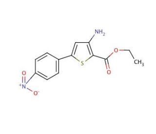 Ethyl 3-amino-5-(4-nitrophenyl)thiophene-2-carboxylate (CAS 91077-00-8) - chemical structure image