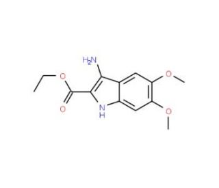 Ethyl 3-amino-5,6-dimethoxy-1H-indole-2-carboxylate (CAS 121218-40-4) - chemical structure image