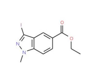 Ethyl 3-iodo-1-methyl-1H-indazole-5-carboxylate (CAS 1092351-68-2) - chemical structure image