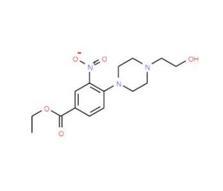 Ethyl 3-nitro-4-[1-(2-hydroxyethyl)-piperazin-1-yl]benzoate - chemical structure image