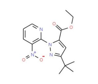Ethyl 3-(tert-butyl)-1-(3-nitro-2-pyridinyl)-1H-pyrazole-5-carboxylate - chemical structure image